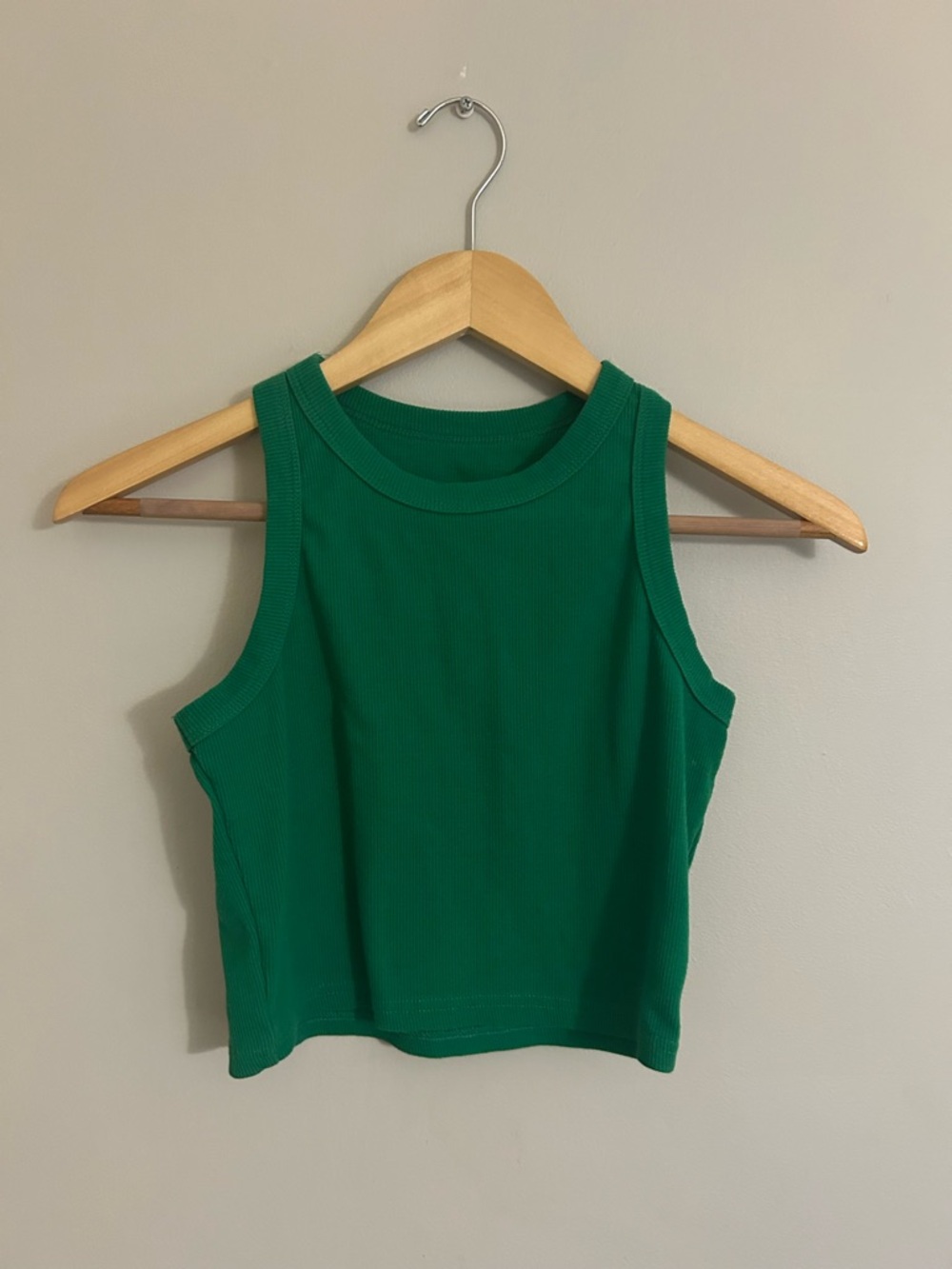 Green Ribbed Tank Top